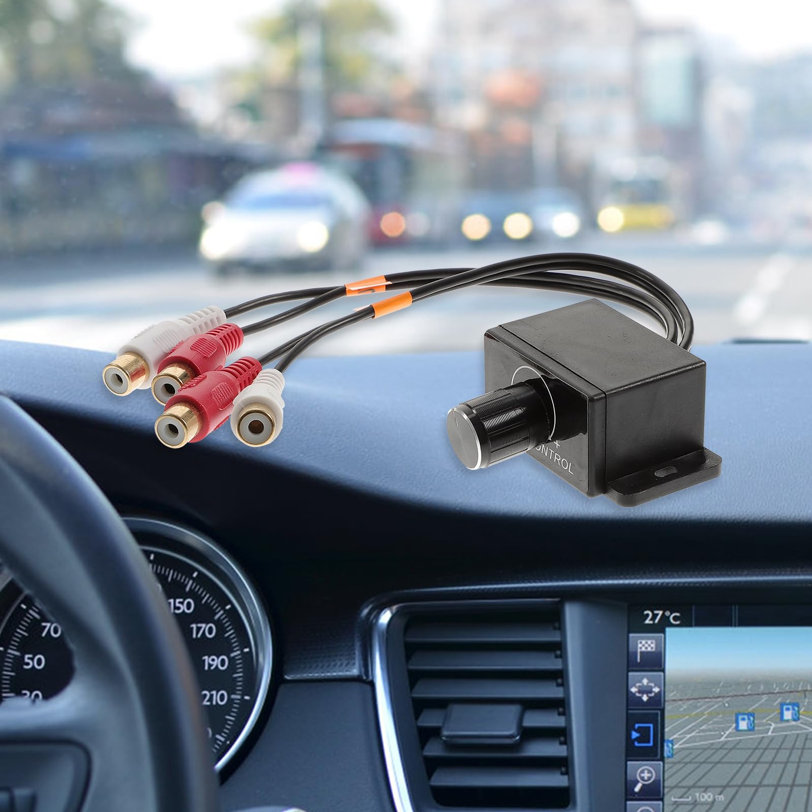 WINOMO Auto Volume Control Knob Remote Verstärker Level Bass Audio Lautstärkeregler mit 2 Cinchstecker endstufe Auto