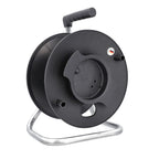 as - Schwabe Universal-Roller Leertrommel Ø285 mm mit Kabelhaspel, Feststellbremse, Fußgestell und ergonomischen Haltegriff, für diverse Kabellängen, 12121