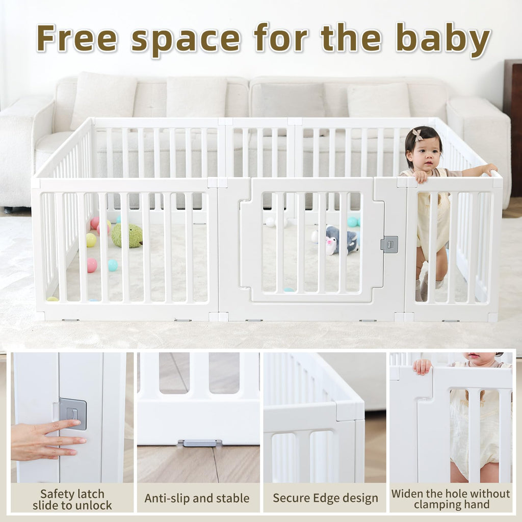 Gupamiga Laufstall Baby Laufgitter Baby Sicherheits-Aktivitätszentrum für drinnen oder draußen 150×180 cm PLP-WL071-12