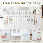 Gupamiga Laufstall Baby Laufgitter Baby Sicherheits-Aktivitätszentrum für drinnen oder draußen 150×180 cm PLP-WL071-12