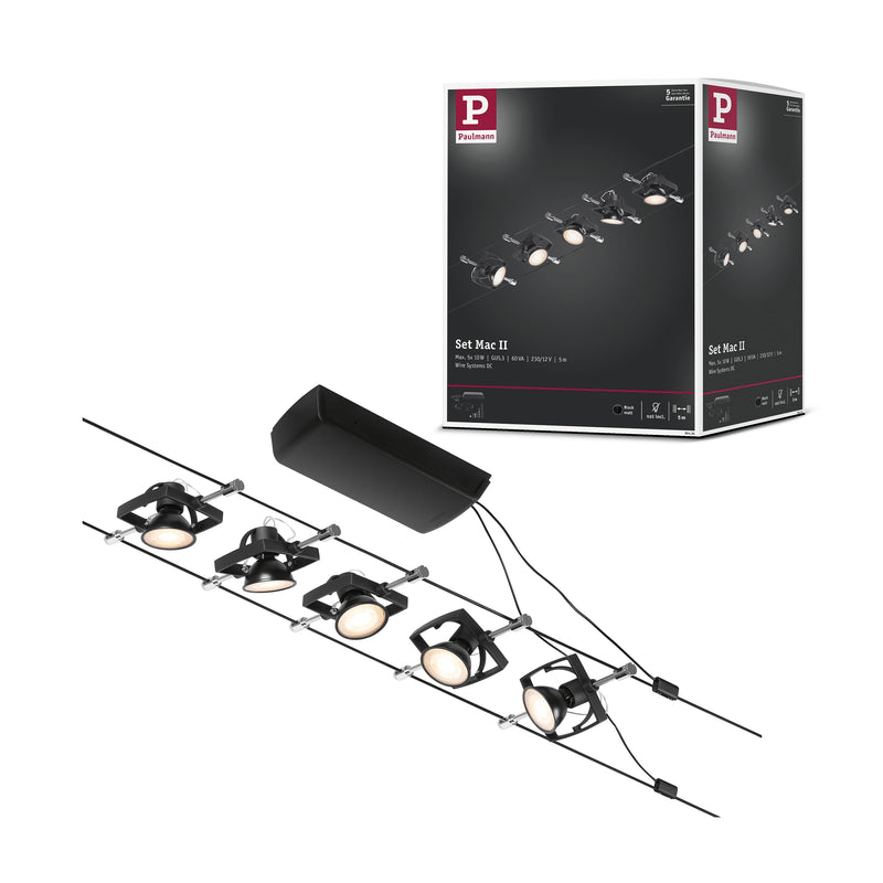 Paulmann Wire Set MacII max5x10W GU5,3 Schwarz ma