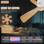 AUTODAY Holz Deckenventilator mit Beleuchtung dimmbarem LED 24W Leiser DC-Motor 38W 132 cm hölzern Deckenventilator mit licht Fernbedienung mit Memory-Funktion 6 Geschwindigkeiten 1/3/6H Timer
