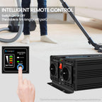 novopal 1000W Wechselrichter Reiner Sinus mit 12v auf 230v Spannungswandler 2 EU Steckdose und QC18W+PD 30W-inkl. 5 Meter Fernsteuerung - Spitzenleistung 2000 Watt