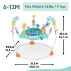 Bright Starts Disney Stitch Little Ohana Baby-Aktivitätshopser mit interaktiven Spielzeugen, Baby Bouncer Lichtern und Musik mit Stitch, Angel und Scrump, 6–12 Monate (blau)