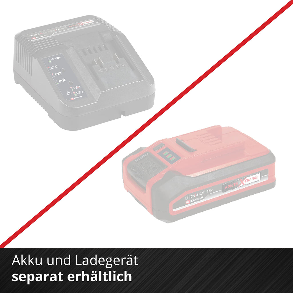 Einhell Akku-Bohrschrauber TE-CD 18/40 Li-Solo Power X-Change (Lithium-Ionen, 18 V, 40 Nm max. Drehmoment auf 21 Stufen, 2-Gang-Getriebe zum Bohren + Schrauben, Drehzahl-Elektronik, LED-Licht)