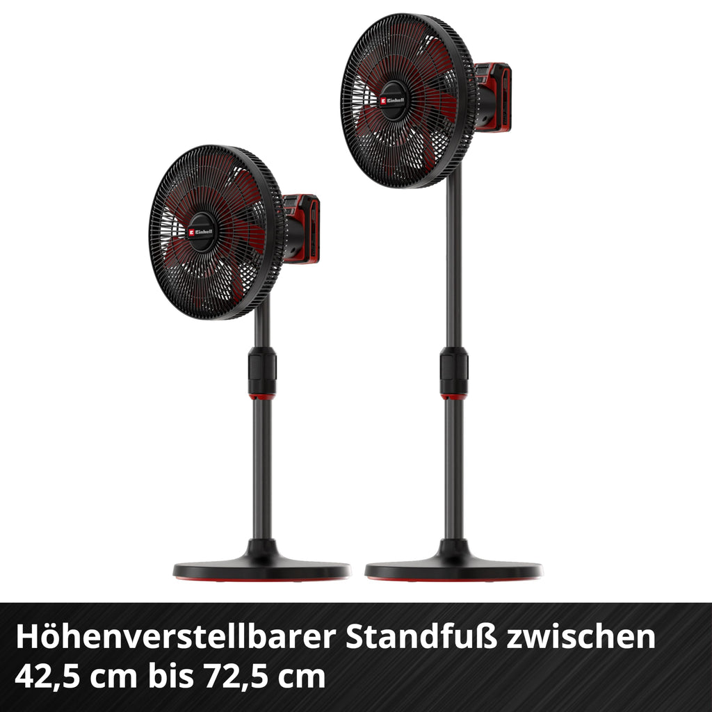 Einhell Akku-Ventilator GE-CF 18/320 P Li-Solo Power X-Change (18 V, Stand-Ventilator, 4 Geschwindigkeitsstufen, autom. Schwenkfunktion, höhenverstellbar, ohne Akku)