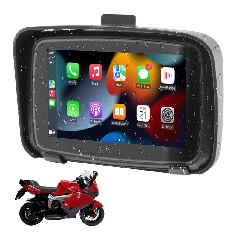 GOFORJUMP Wireless CarPlay & Android Auto 5" Zoll Touchscreen Motorrad Navigator IPX7 wasserdichte Motorrad Bluetooth Verbindung