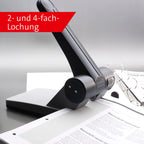 Novus B 265 Locher (Registraturlocher für das Büro, Metall, Stanzleistung) 65 Blatt, lichtgrau/schwarz