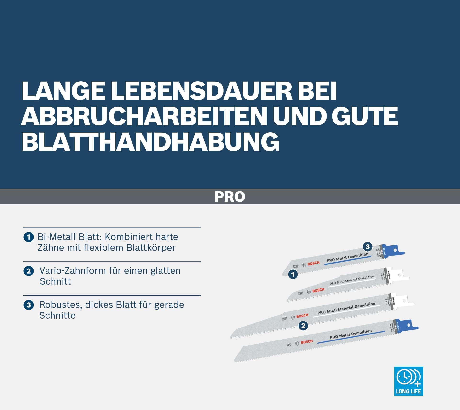 Bosch 16x PRO Tough Box Demolition Säbelsägeblatt-Set, 16-tlg. (für Rohre und Profile aus Metall, Nichteisenmetalle, Länge mm, Professional Zubehör Säbelsäge)