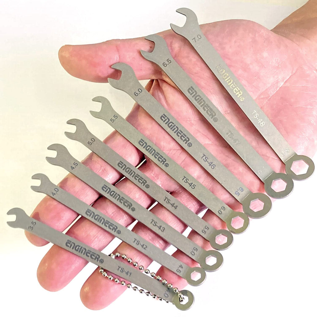 ENGINEER super slim/thin 8-in-1 miniature stainless spanner set (1.5mm thick) ts-04