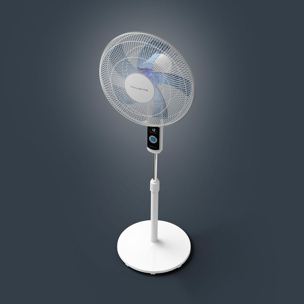 Rowenta Turbo Silence Standventilator, nur 35 dB(A) im Silent Night-Modus, energiesparend, 12 Geschwindigkeiten, digitaler LED-Bildschirm, Timer, Fernbedienung, Weiß, VU5650F0