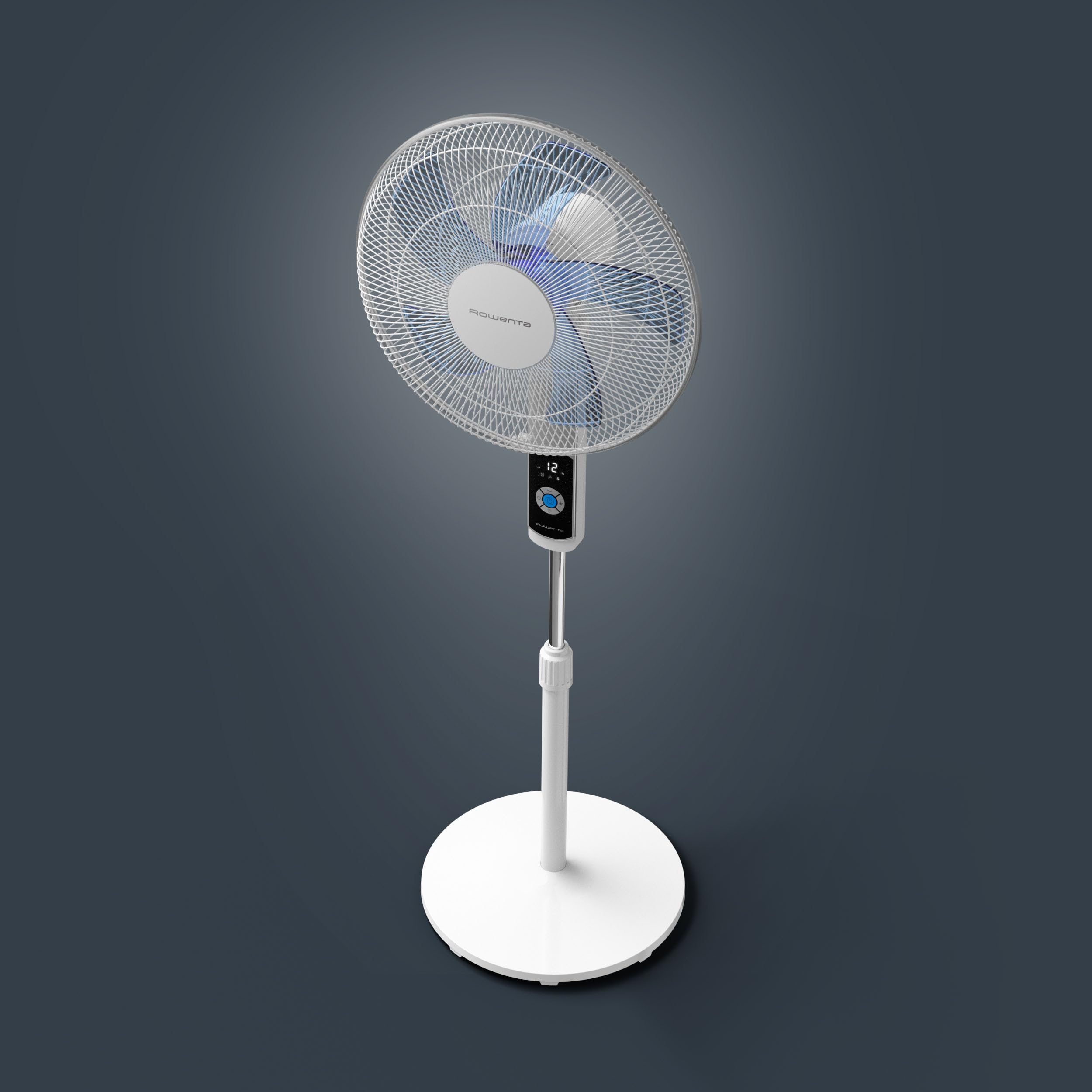 Rowenta Turbo Silence Standventilator, nur 35 dB(A) im Silent Night-Modus, energiesparend, 12 Geschwindigkeiten, digitaler LED-Bildschirm, Timer, Fernbedienung, Weiß, VU5650F0