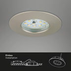 BRILONER LED Einbauleuchten Attach matt-nickel 3er Set Deckenspot Lampen