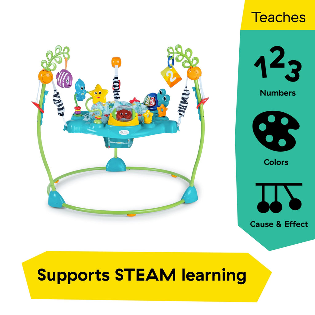 Baby Einstein, Ocean Explorers Curiosity Cove 2-in-1, Türhopser und Bodenspielzeug, Alter 6-12 Monate