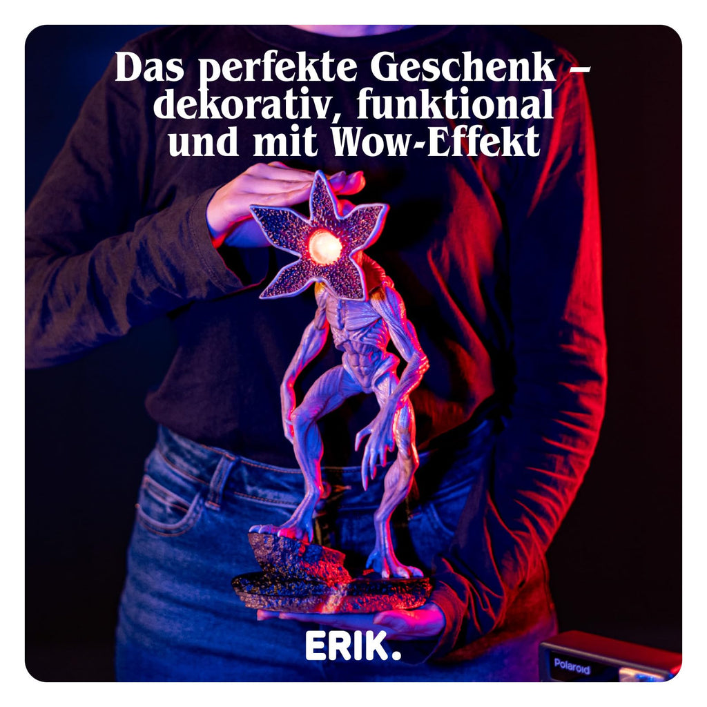 Grupo Erik LED Lampe Stranger Things Demogorgon Licht Deko - Stimmungslicht Schreibtisch 15 x 34 x 19 cm - Nachttischlampe Kinder und Erwachsene Zubehör - Offizieller Stranger Things Merch Fanartikel