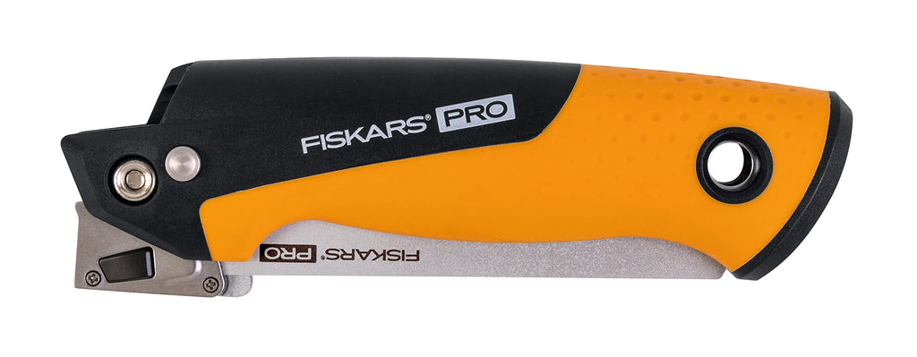Fiskars Pro Kompakte Klappsäge, Inkl. 2 Sägeblättern, Sägeblattlänge: 15 cm, 13 TPI und 24 TPI, Schwarz/Orange, PowerTooth, 1062934