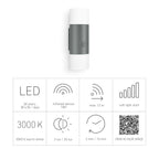 Steinel LED Außenleuchte L 910 S anthrazit, Wandleuchte mit 180° Infrarot Bewegungsmelder, 12m Reichweite, Dauerlicht, Softlichtstart, IP44 als Außenbeleuchtung geeignet