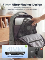 Warmco 10000mAh Tragbarer Ventilator 21 cm Hoch, Max 24h Laufzeit, Ultra-dünn Leise Akku Tischventilator mit Digitalanzeige für Camping, Büro, Schlafzimmer, Reisen