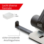 Novus B 265 Locher (Registraturlocher für das Büro, Metall, Stanzleistung) 65 Blatt, lichtgrau/schwarz