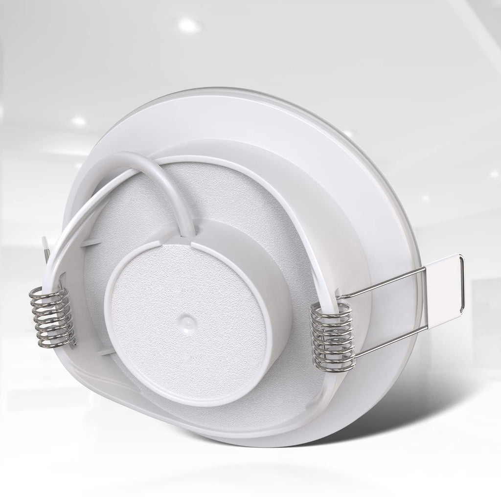 B.K.Licht - 5er Set LED Bad Einbaustrahler 230V flach, IP65, neutralweiße Lichtfarbe, Lochmass 68mm, LED Spot, Deckenspots, Spots, Einbauleuchten, Einbauspots, Badezimmer, 86x30 mm, Weiß