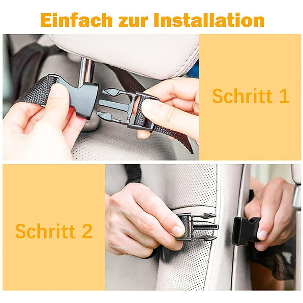 BillyBath 1 Stück Rückenlehnenschutz Auto Kinder mit 10 Zoll iPad/Tablet-Tasche, 600D Oxford Stoff Wasserdicht Autositz Rücksitz Organizer Autositzschoner Rückenlehne, Schwarz