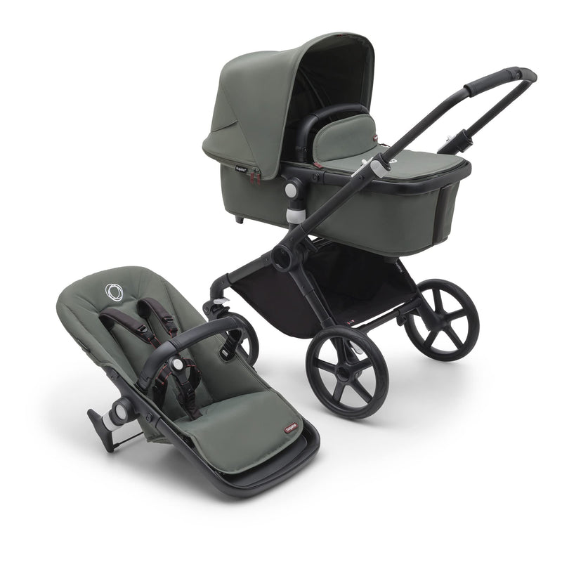 Bugaboo Fox Cub Kinderwagen für jedes Gelände, leichter und stabiler Kinderwagen, strapazierfähiges Design und extragroßes Sonnendach, einteilig und selbststehend faltbar, Forest Green