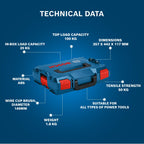 Bosch Professional Handwerkoffersystem L-BOXX 102 (Belastbarkeit bis 100 kg, eine Traglast bis 25 kg und eine Zugfestigkeit von 50 kg, Material: ABS Plastik, PA6 Kunststoff)