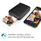 HP Sprocket Portable 2x3 Zoll Sofortbilddrucker (Schwarz) Zink-Papierbündel