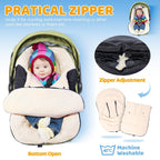 Orzbow Fußsack Babyschale Winter, Universell Einschlagdecke Babyschale Winter mit Verstellbarem Kragen, Warmes Berbervlies Futter, Reißverschluss, passend für Maxi-Cosi, Cybex, Römer usm. (Schwarz)