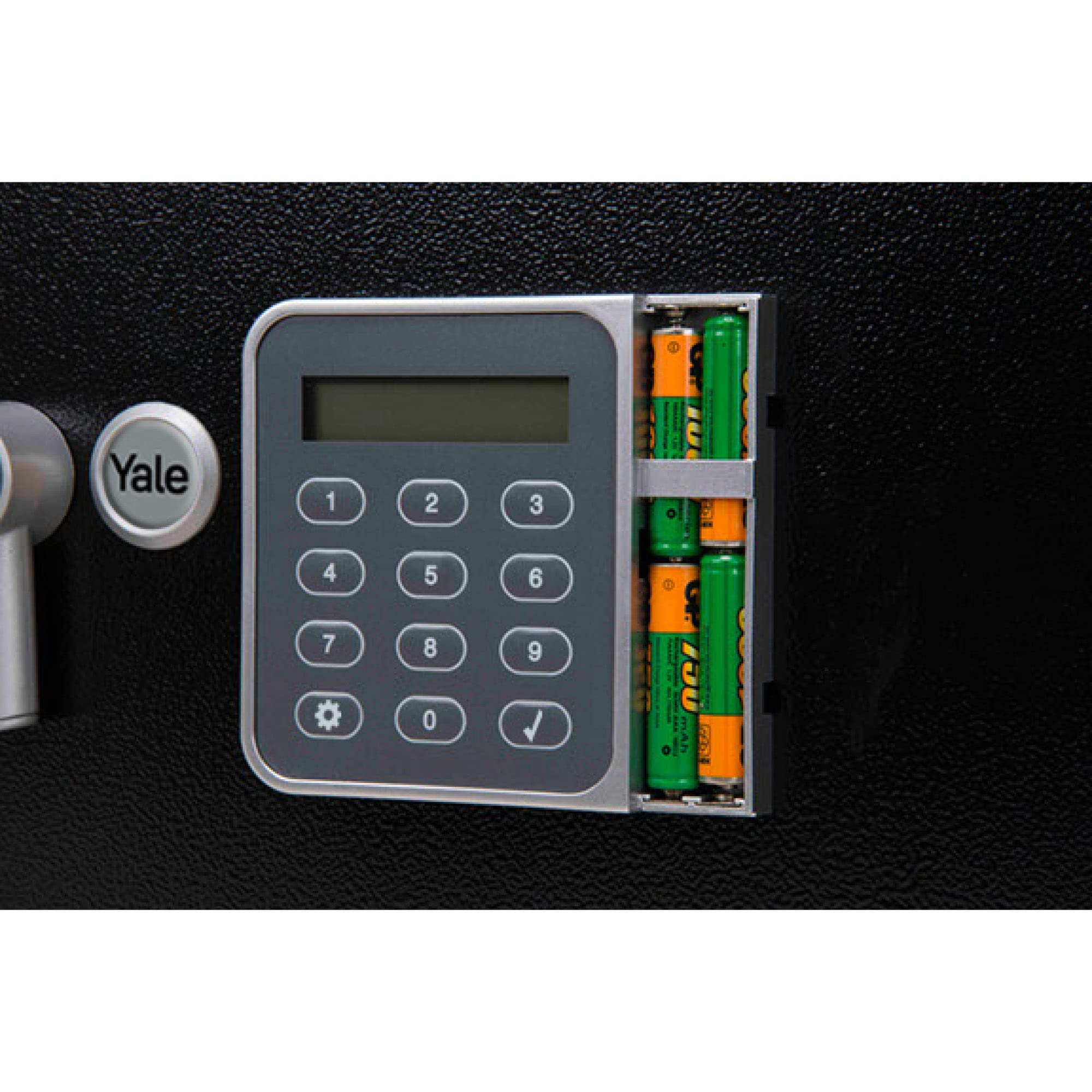Yale Elektronischer Gäste-Tresor Laptop YLG/200/DB2 Schwarz – 24 L – PIN Code 3–6 Stellen – LCD Display – Auto Sperre – Teppichboden – Befestigung an Wand oder Boden – 200×430×350 mm