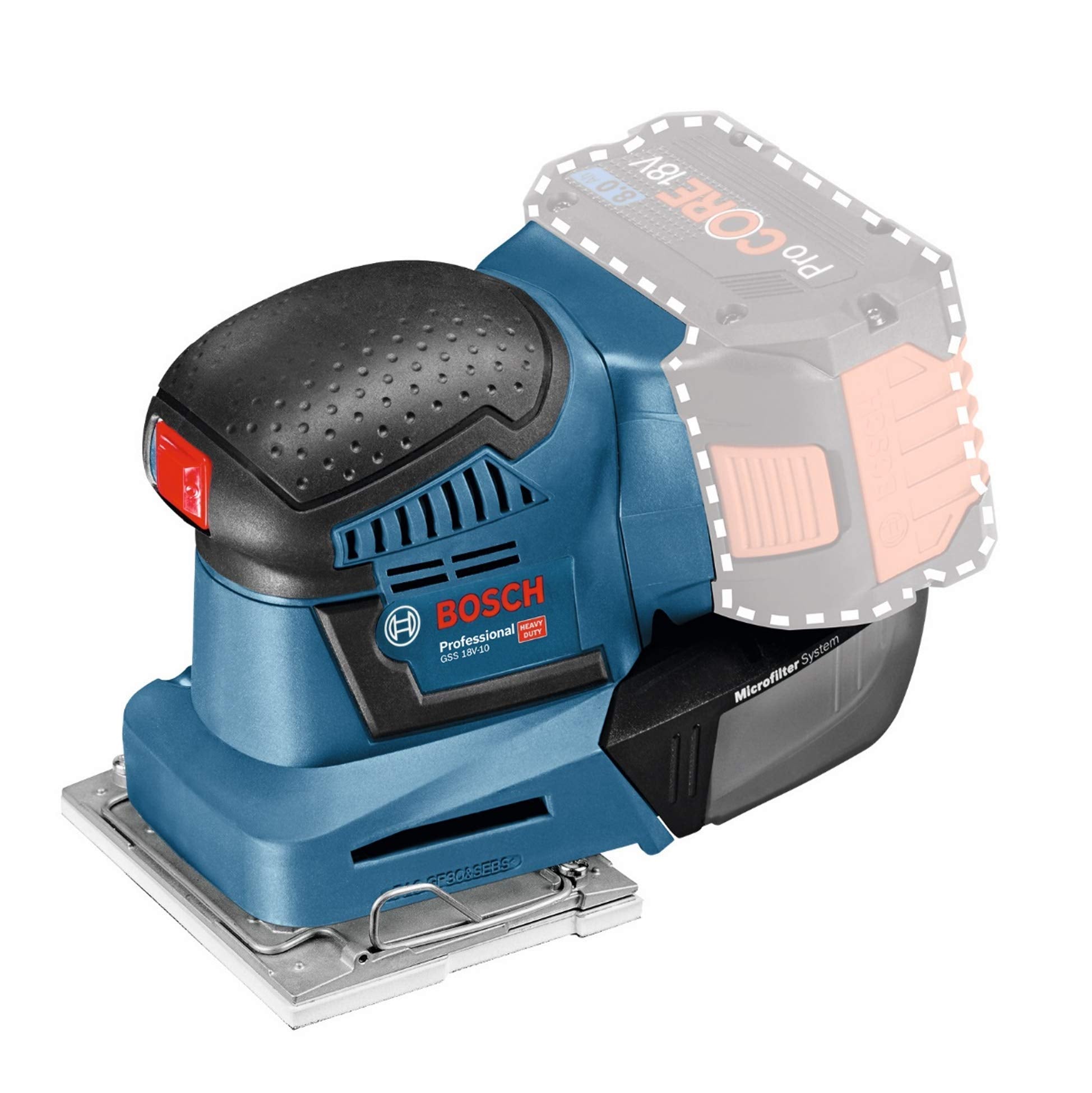 Bosch Professional 18V System Akku Schwingschleifer GSS 18V-10 (Schwingkreis-Ø: 1,6 mm, ohne Akku/ Ladegerät)
