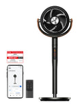 Dreo 25dB leiser Smart Standventilator, 120°+105°Omni-direktional oszillierend Ventilator mit Fernbedienung, 30M Windentfernung, 1650m³/h Luftvolume Turbo-Luftzirkulator Fans, 6 Modi 8-Geschwindigkeit