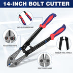 WORKPRO, W017004A, Bolzenschneider, Griff aus zwei Materialien mit weichem Gummigriff, 35,6 cm, Rot und Blau