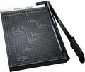Papierschneider A4-B7,300-485mm Schnittlänge Guillotine Papierschneider für Karton Metallbasis mit Sicherheitsklingenverriegelung und Dual-Führung, 10-12 Blatt Kapazität (Schwarz 300mm)
