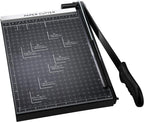 Papierschneider A4-B7,300-485mm Schnittlänge Guillotine Papierschneider für Karton Metallbasis mit Sicherheitsklingenverriegelung und Dual-Führung, 10-12 Blatt Kapazität (Schwarz 300mm)