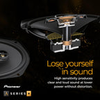 Pioneer TS-A1601C 16,5 cm 2-Weg-Komponentenlautsprecher Set mit 2 Lautsprechern (je 350 W max., 80 W Sinus), kraftvoller Klang, hoher Wirkungsgrad, 48 mm Einbautiefe, 144 mm Einbauausschn., mit Gitter