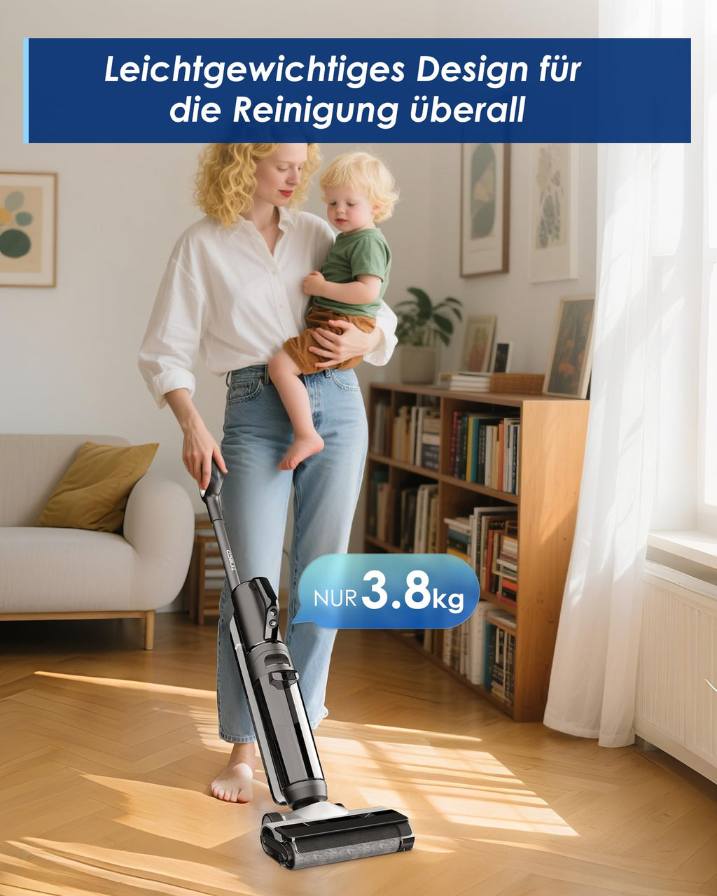 Tineco Floor One S5 Combo Power KIT Smart Nass Trockensauger mit iLoop Technologie 5-in-1, Nasssauger Staubsauger für Tierhaare, Harte Böden, LED Display, Wi- Fi, App
