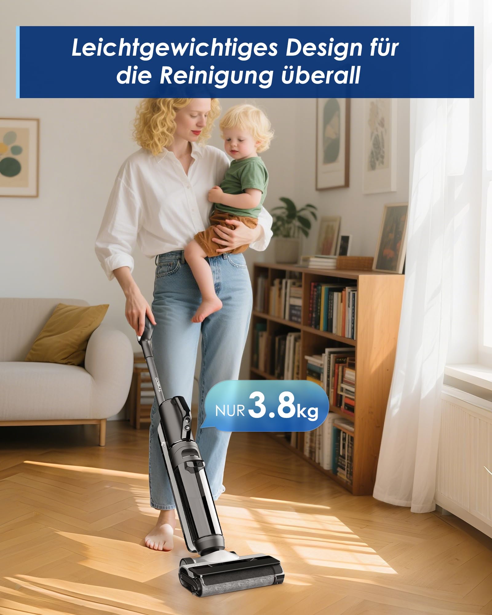 Tineco Floor One S5 Combo Power KIT Smart Nass Trockensauger mit iLoop Technologie 5-in-1, Nasssauger Staubsauger für Tierhaare, Harte Böden, LED Display, Wi- Fi, App