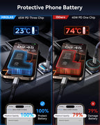 MRGLAS Zigarettenanzünder USB C 125W KFZ Ladegerät [PD65W & QC60W] Schnellladung Mini Ganzmetall USB C Auto Ladegerät 12v Auto Adapter Kompatibel mit iPhone 17 Pro Max Plus Air 16 15,Samsung S25 Ultra