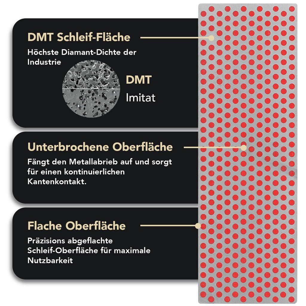 DMT Diamond Whetstone™ Diamant Schleifstein in Holzbox 6" Set Grob, Fein, Extrafein, Messerschärfer in Profiqualität, 15cm Wetzstein für Messer und Werkzeuge, Made in USA, W6EFC