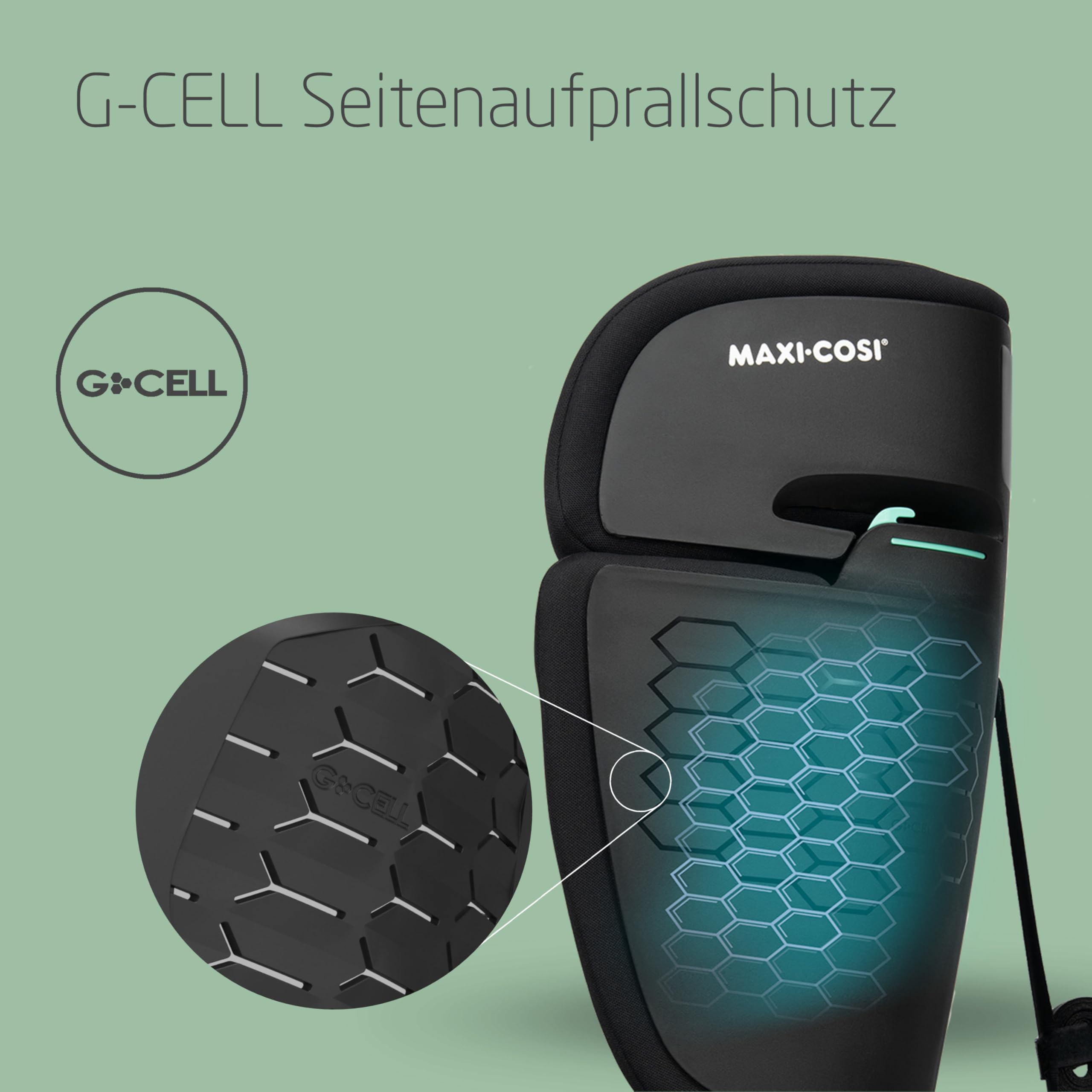 Maxi-Cosi Nomad XL Plus, Mitwachsender Kindersitz 9-36kg, 15 Monate - 12 Jahre, 76-150cm, Klappbarer Kinderautositz, Ultrakompakt & Leicht, G-CELL Seitenaufprallschutz, Reisetasche, Authentic Black