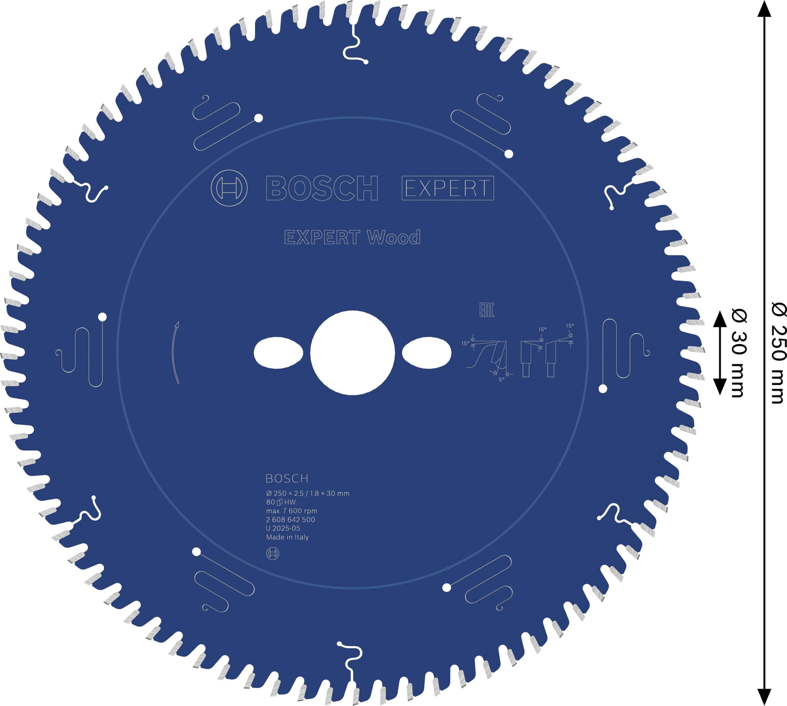 Bosch Accessories Bosch Professional Kreissägeblatt Expert for Wood zum Sägen in Holz für Tischkreissägen (Ø 250 mm)