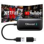 OTTOCAST Play2video Ultra 2026 Upgrade, kabelloser CarPlay & Android Auto Adapter mit YouTube/Netflix/Prime Video, Plug & Play, 4 GB + 32 GB AI Box für Fahrzeuge mit kabelgebundenem CarPlay ab 2016