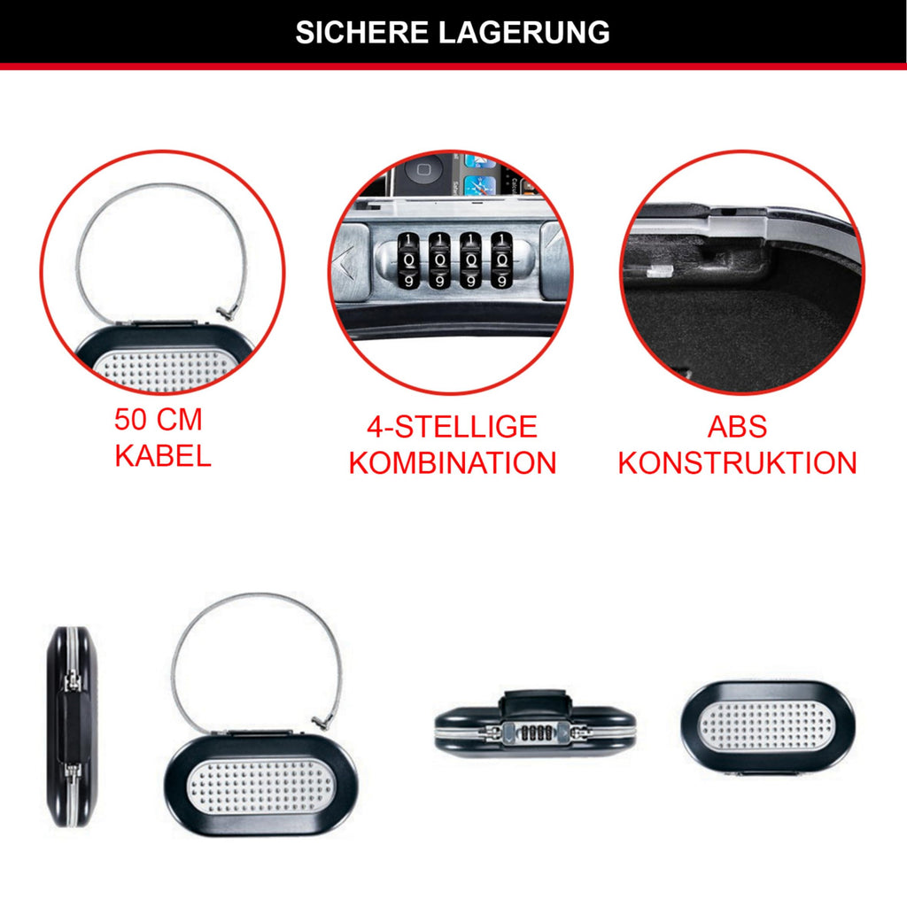 Tragbarer Safe für Reisen Safe Space- Zahlenkombination