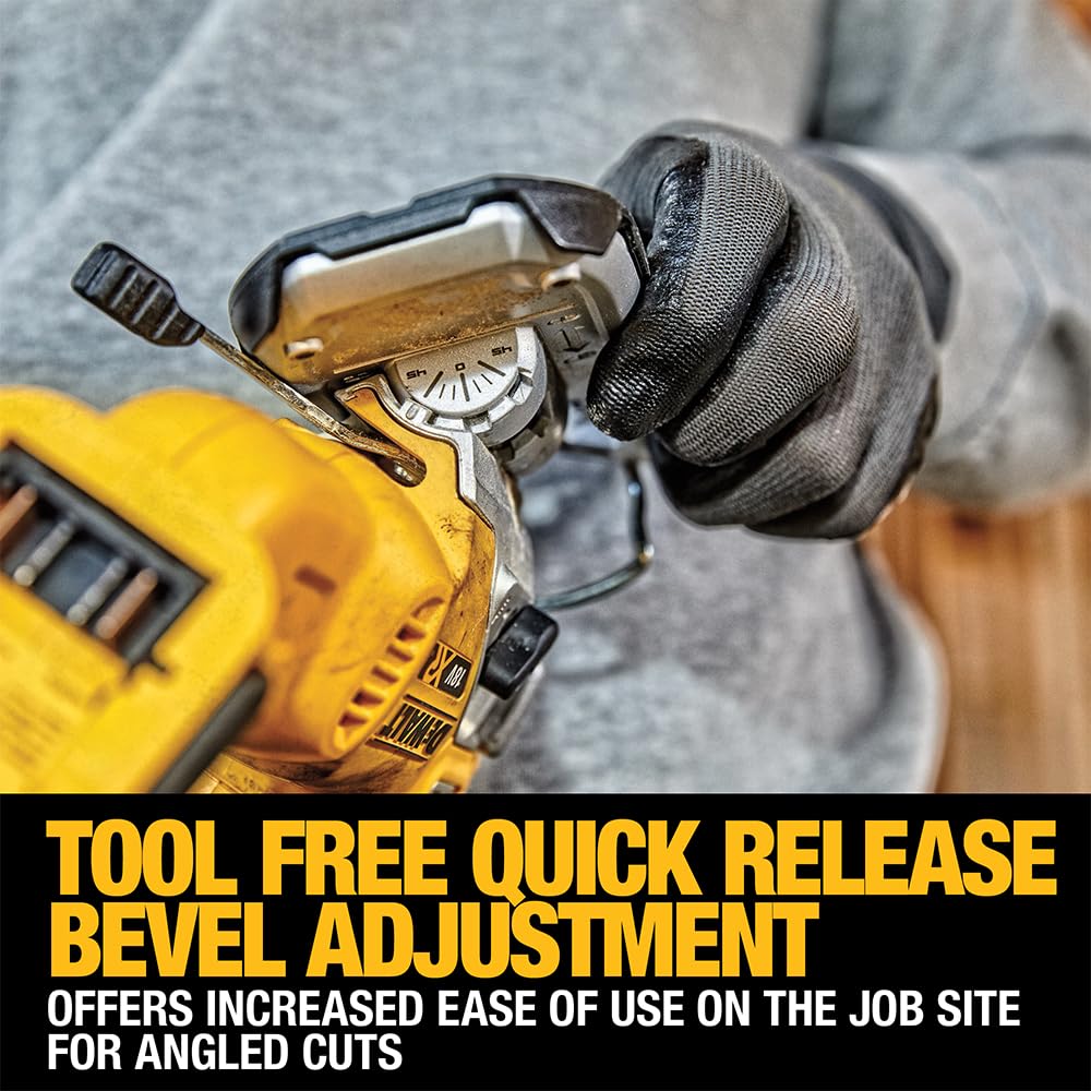 Dewalt 18V Akku-Pendelhubstichsäge DCS335NT (bürstenlos, verstellbarer Alu-Druckguss-Sägeschuh, 3-fach Pendelhub, inkl. Absaugadpater, Sägeschuh-Schutzauflage, TSTAK Box II, Lieferung ohne Akku)