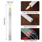 EXTSUD 6er LED Stabkerzen Wiederaufladbare LED Stabkerzen mit Timer und Fernbedienung Weicher Silikon Wachskern, Einzigartiges Tranen-Design LED Kerzen fur Zimmer Hochzeit Esstisch und Gartenparty