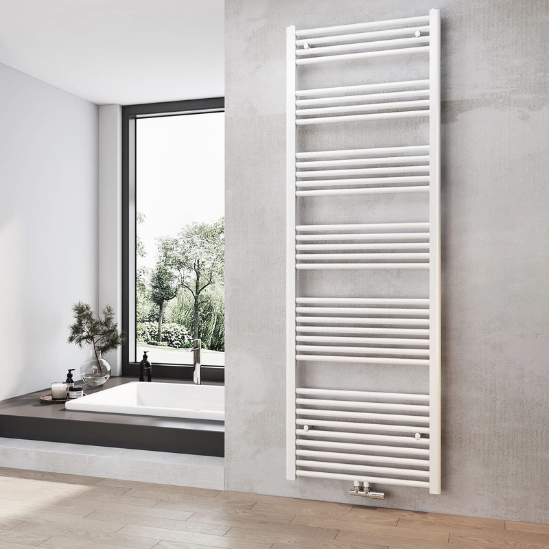 Heilmetz Badheizkörper Weiß Handtuchtrockner Heizung 1800 x 600 mm Bad Heizkörper Handtuchheizkörper Mittelanschluss Handtuchwärmer