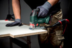 metabo Akku-Stichsäge STB 18 L 90-18 V, CAS, 90 mm Schnitttiefe, 4-fach Pendelhub - Werkzeugloser Sägeblattwechsel, Softgrip, Späneblasfunktion, LED-Licht, Absaugung, für Holz, Metall & Kunststoff