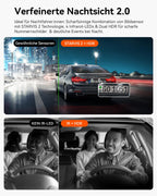 VANTRUE N2X 2.7K+1080P Dashcam Auto Vorne Innen, STARVIS 2 Dual HDR Nachtsicht Dash Cam, 2.5K/60FPS Front, GPS, 5GHz WiFi, App & Sprachsteuerung, 2″ 323° Dasch-Cam 24/7 Parkmodus, G Sensor, max. 1TB