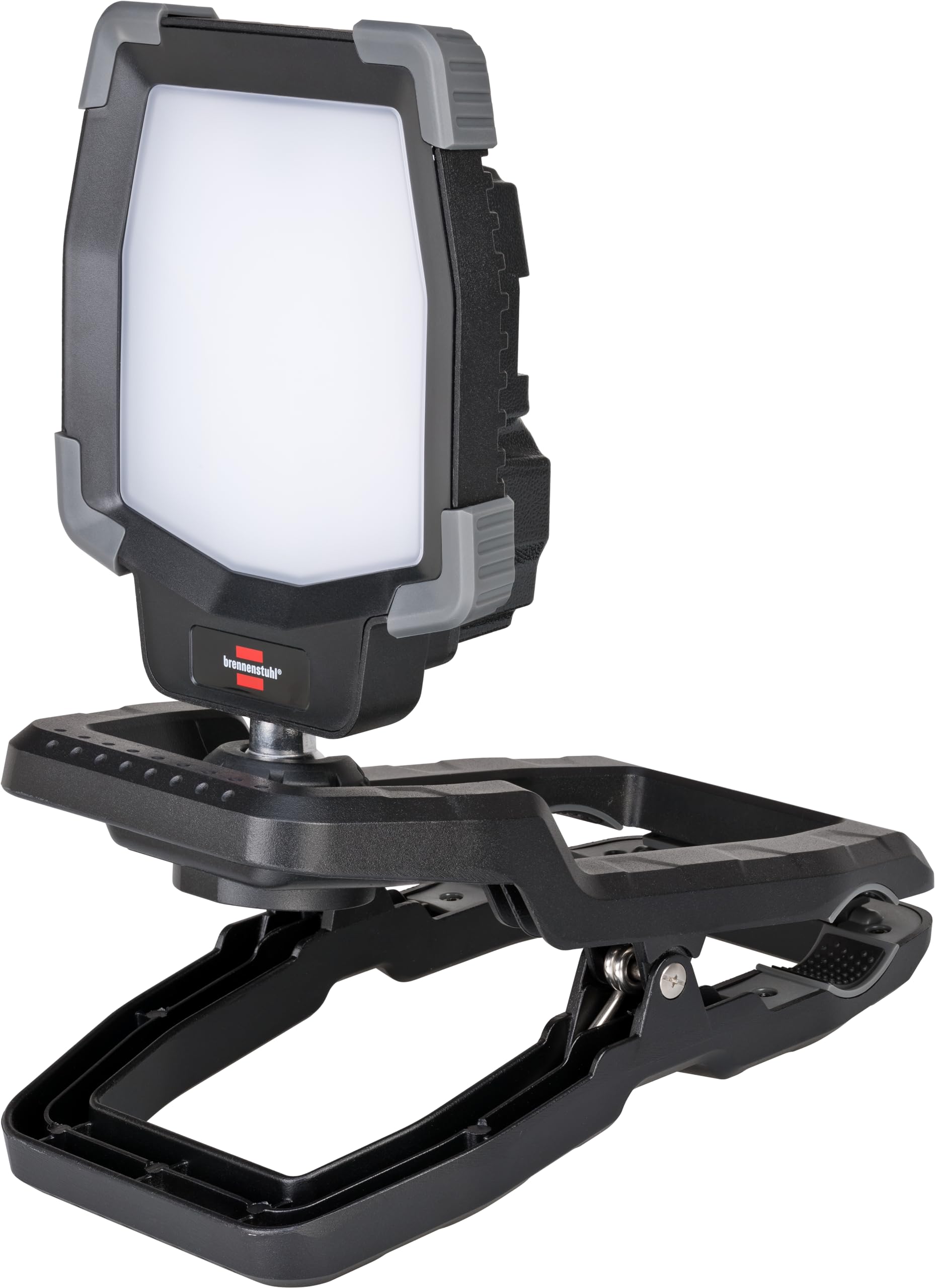 Brennenstuhl klemmbarer LED Arbeitsstrahler CL 4050 MA (40W, 3800lm, IP65, Akku LED Arbeitsleuchte mit Neigungswinkel, USB, Powerbank, Engineered in Germany)